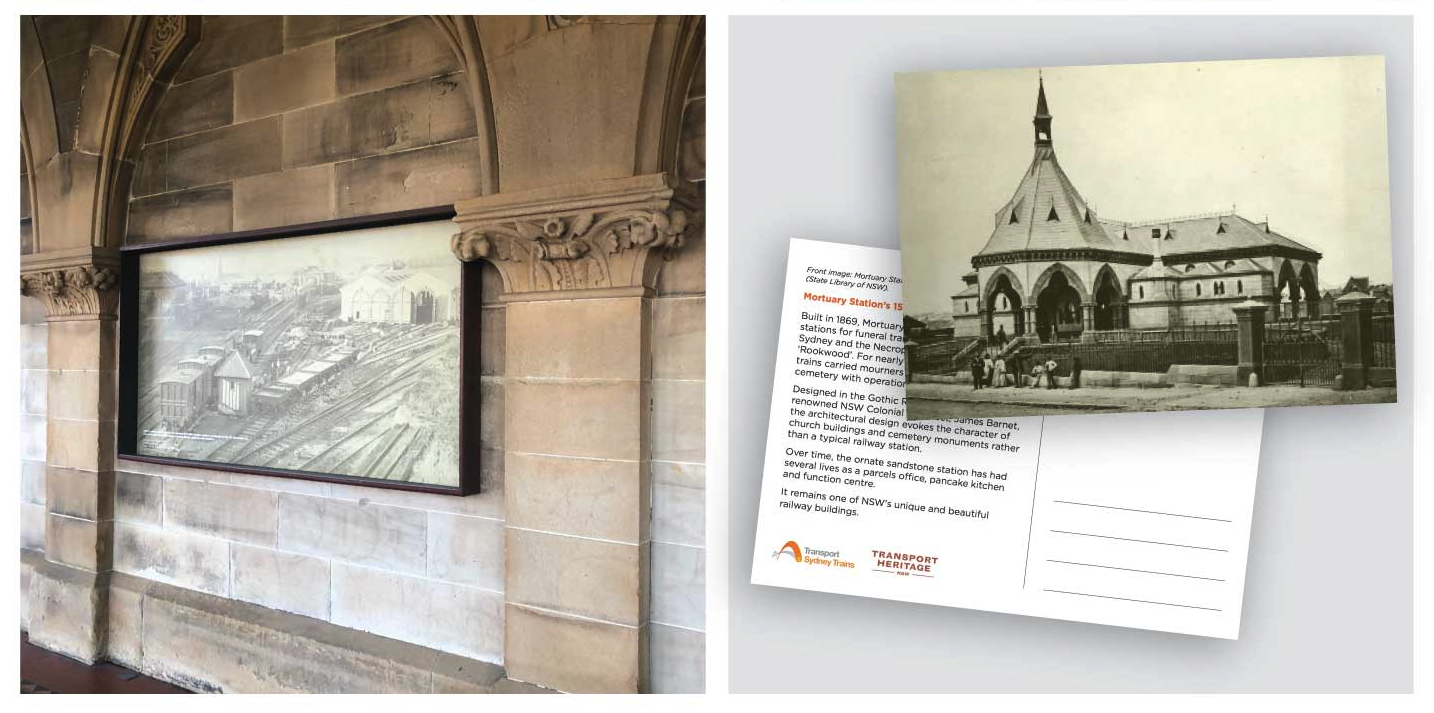 Mortuary Station interpretive signage postcard1